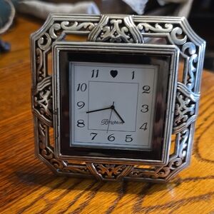 Brighton Silver Ornate Filigree Table Clock